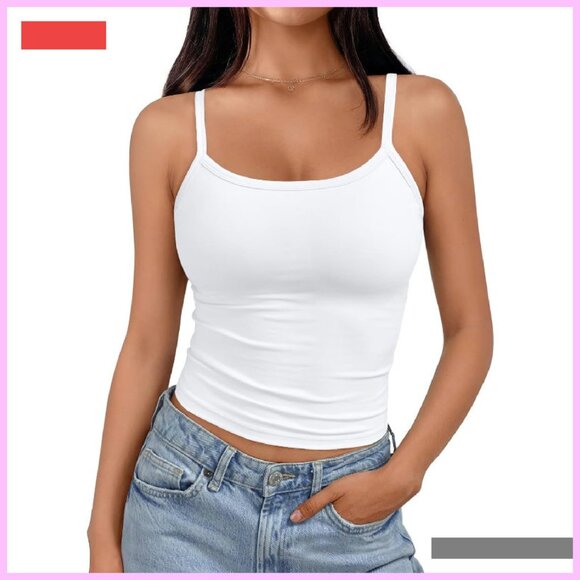 Adjustable Spaghetti Strap Crop Tank Top Summer Casual Wear - Picture 1 of 3